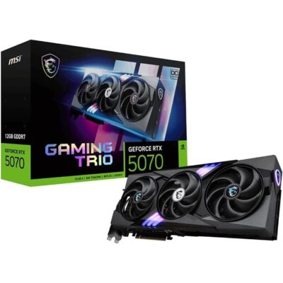 MSI GeForce RTX 5070 Gaming Trio OC Graphics Card, 12GB GDDR7 192-Bit Memory, 2610 MHz Boost Clock, 6144 CUDA Cores, 28 Gbps Memory Speed, PCI Express Gen 5 | 912-V532-019
